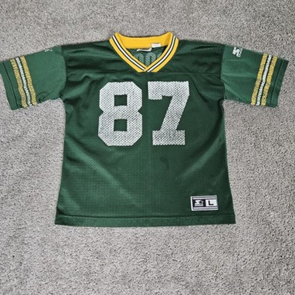 Vtg Green Bay Packers Jersey Kids Large Brooks 87 Starter Football 90s